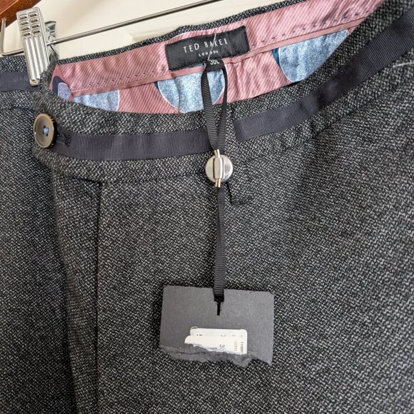 Ted Baker London Beektro Men's Slim Fit Dress Pants Charcoal 30 x 34 NWT - Picture 2 of 13